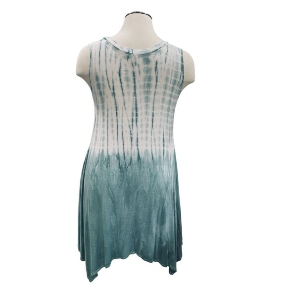 143 Story Tie Dye Tunic Dress Handkerchief Hem Boho Festival Cottage Oversized L - Picture 8 of 10